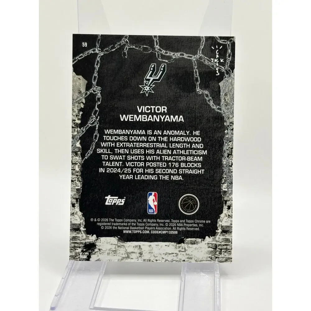 2025-26 Topps Chrome x Cactus Jack Victor Wembanyama LogoFractor SP #59 Spurs